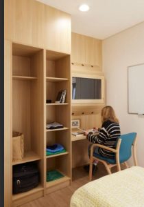 Fitted furniture in student accommodation