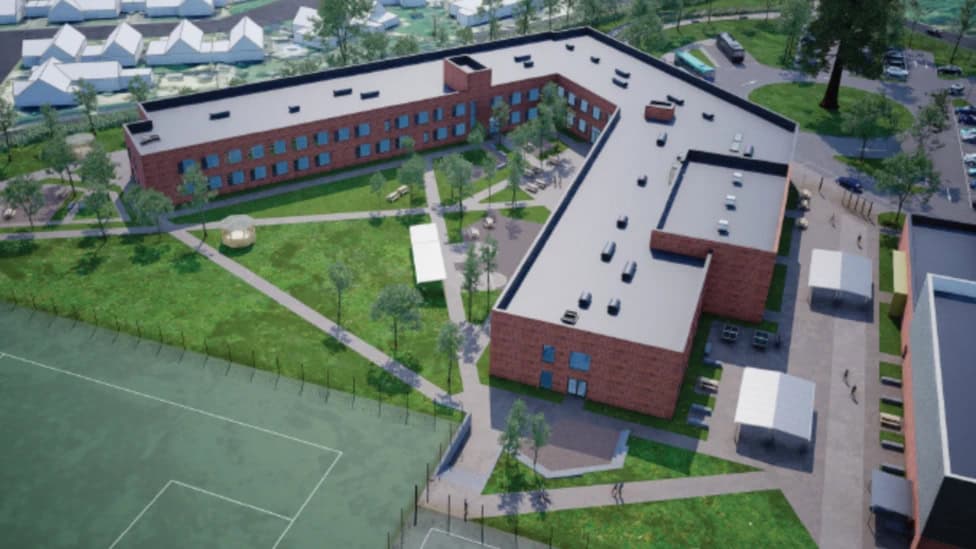 An artist impression of a new Haygrove School, Bridgwater