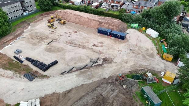 Cleared site ready to build Wellfield Academy in Leyland