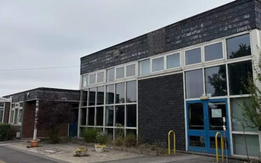 Pic of school where pupils put out buckets when it rains